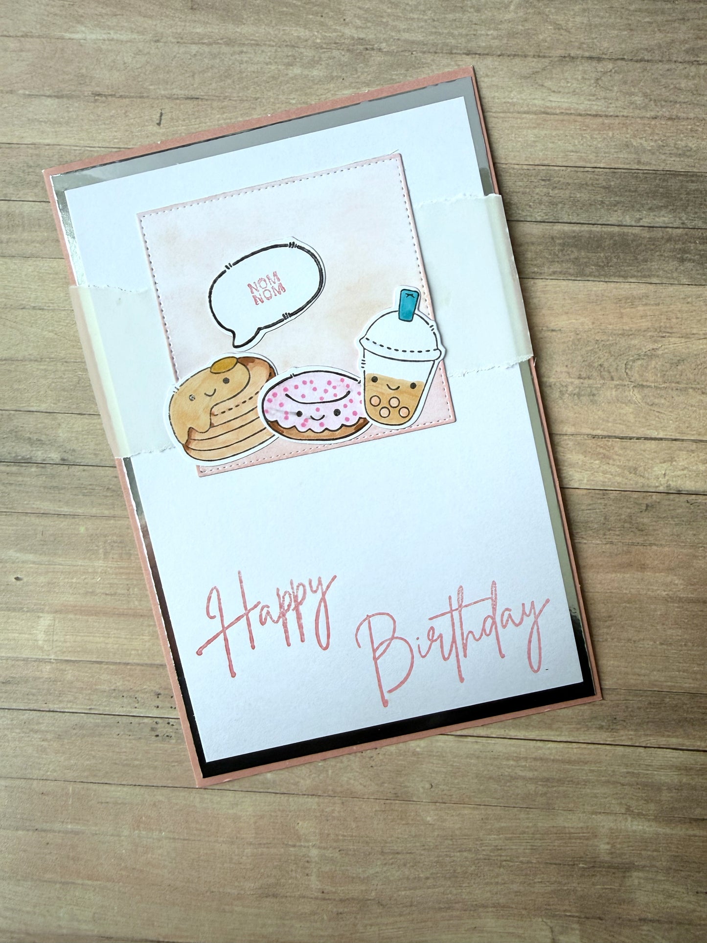 Grußkarte Geburtstag - Süßigkeiten rosa