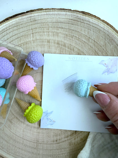 Radiergummi Eis - verschiedene Farben