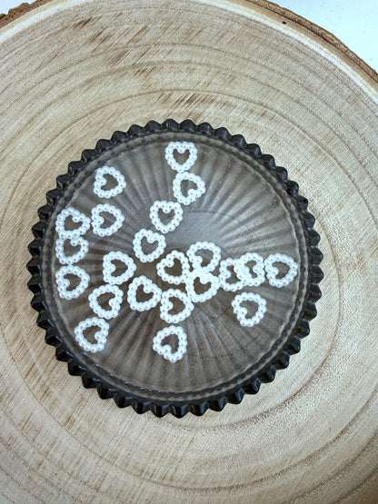 Miniatur Herzen weiß - 6er Set