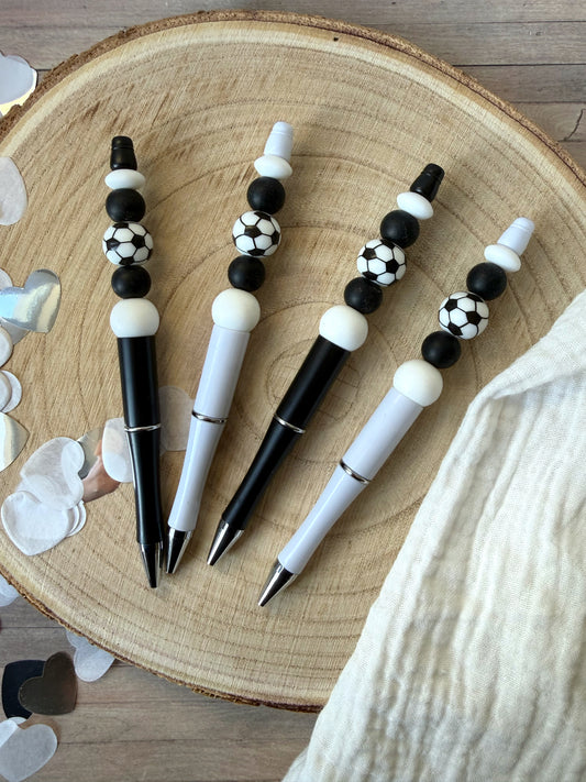 Kugelschreiber Fußball weiß/schwarz