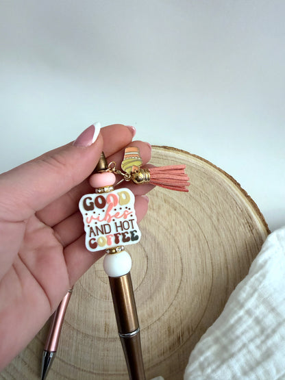 Kugelschreiber Kaffee mit Charm und Quaste - verschiedene Varianten