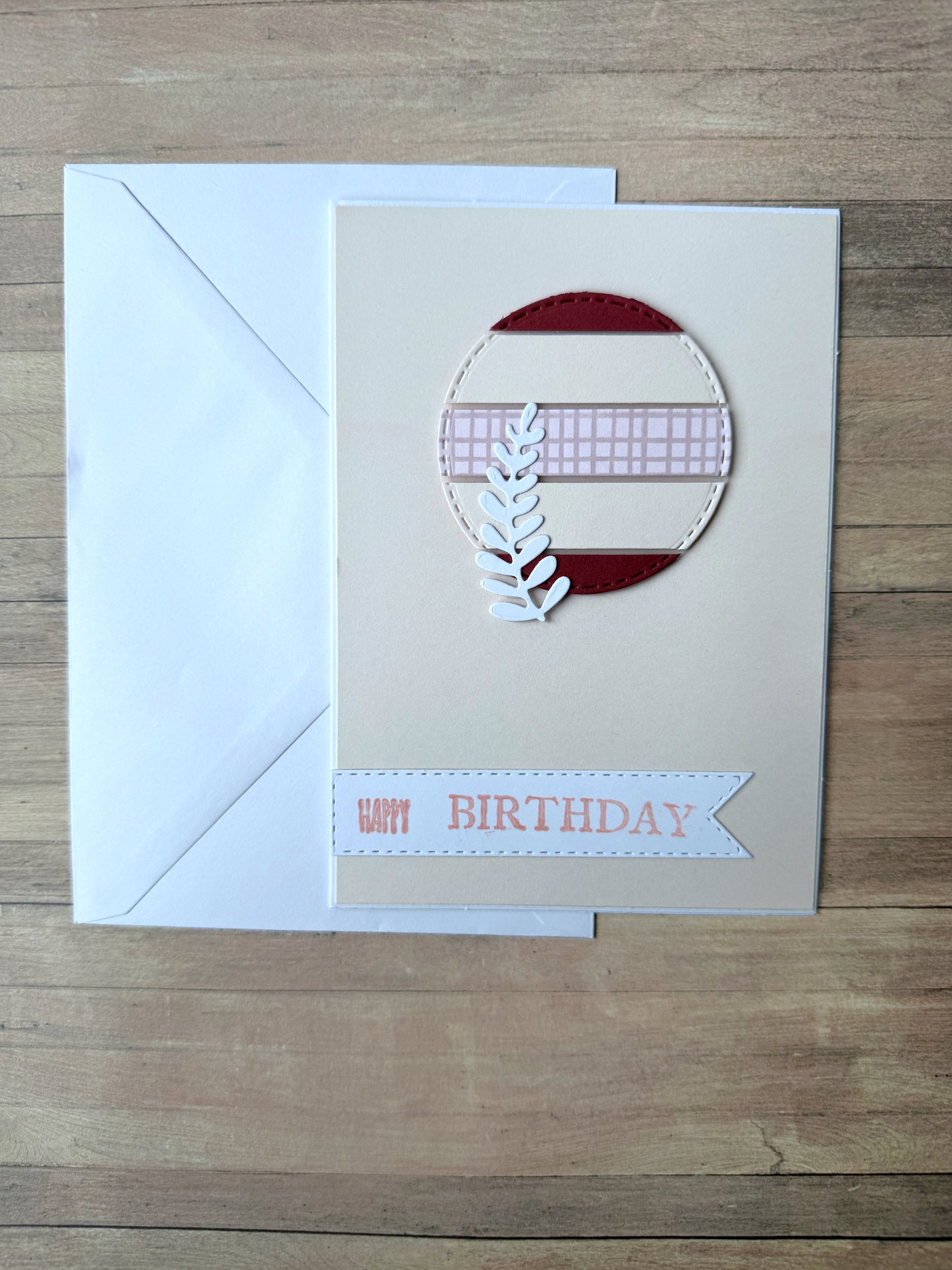 Grußkarte Geburtstag - rosa mit Zweig