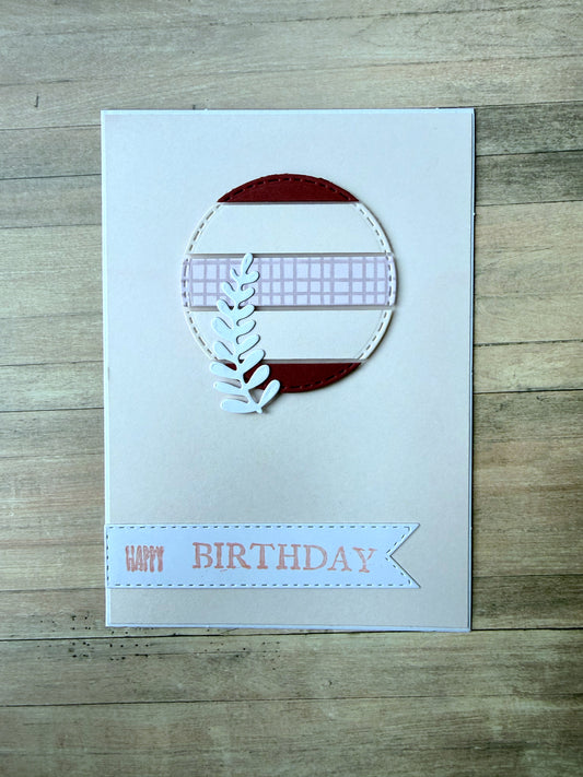 Grußkarte Geburtstag - rosa mit Zweig