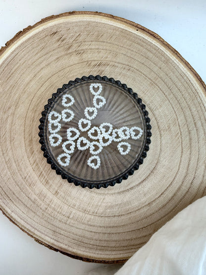 Miniatur Herzen weiß - 6er Set