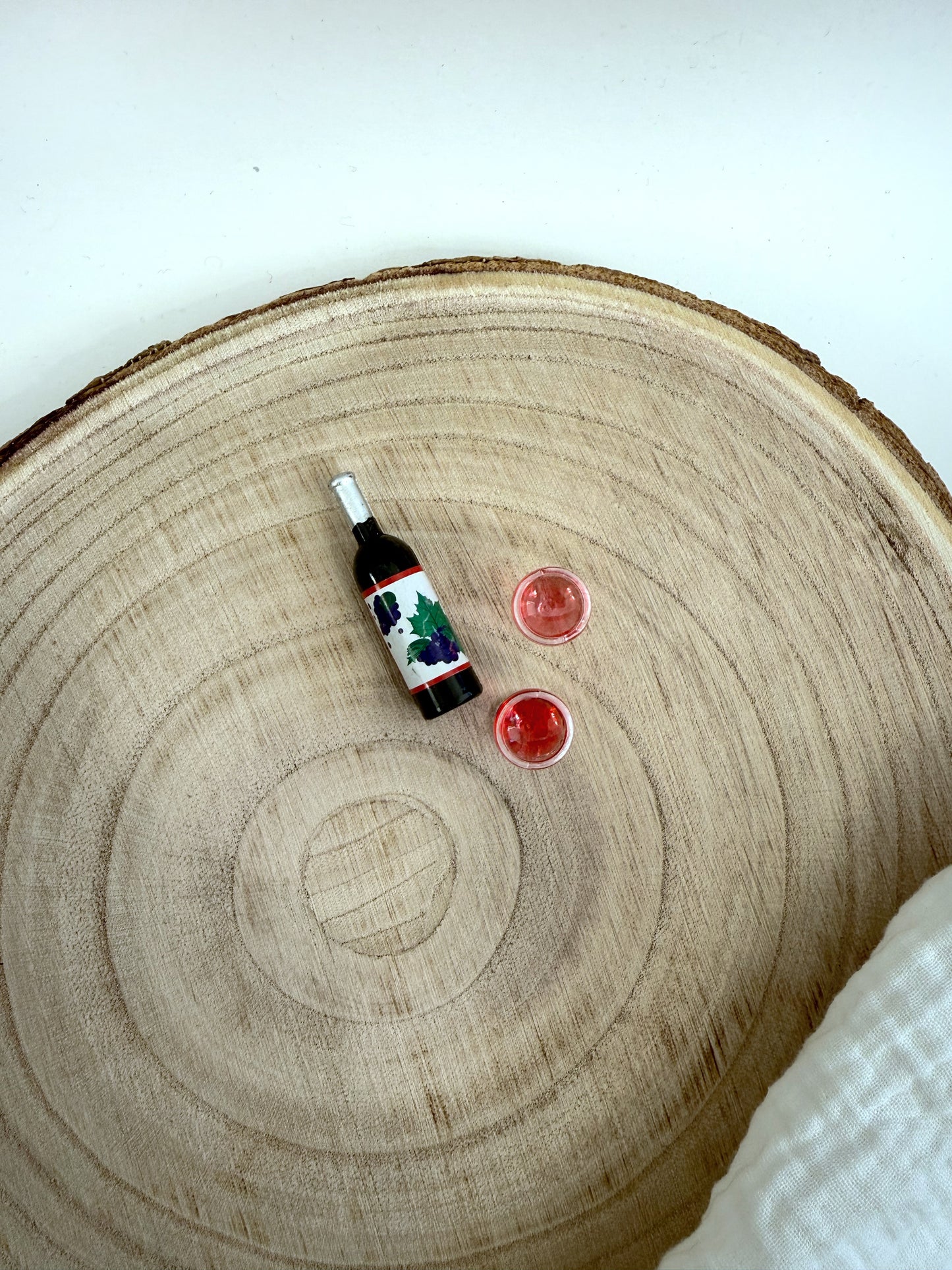 Miniatur Weinflasche mit Gläsern - 3er Set