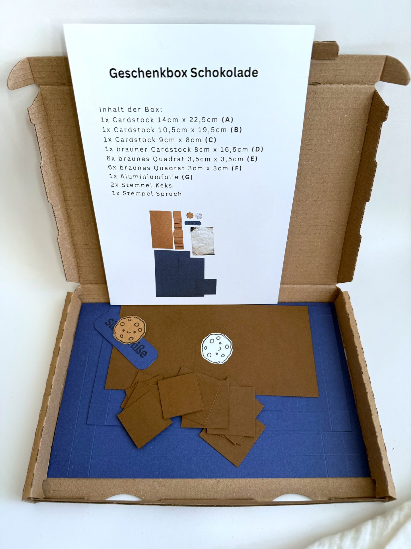 DIY Bastelset Geschenkbox Schokolade - verschiedene Farben