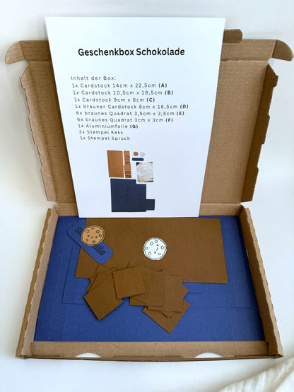 DIY Bastelset Geschenkbox Schokolade - verschiedene Farben