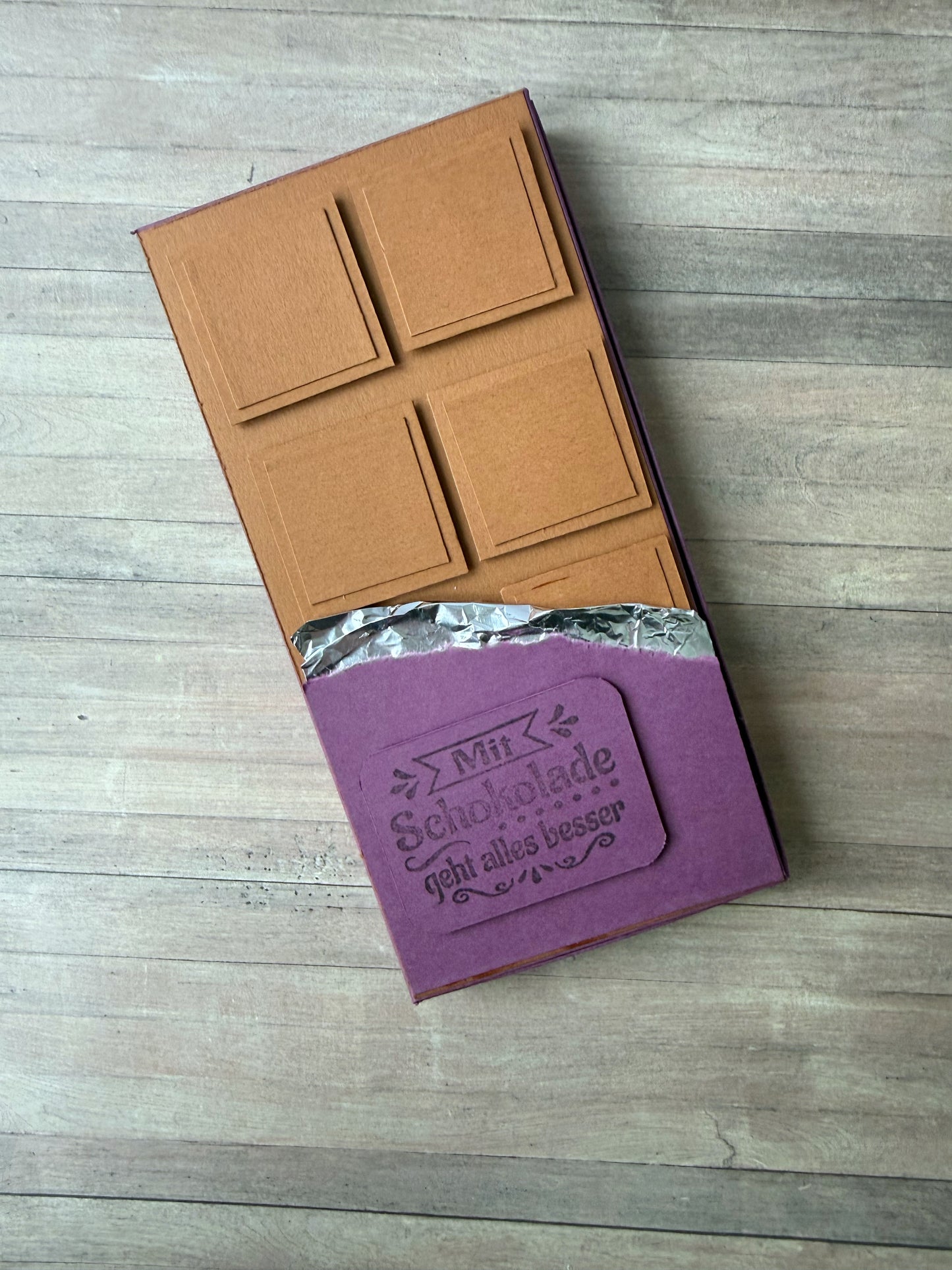 Geschenkbox Schokolade - Verpackung für Gutschein oder Geld