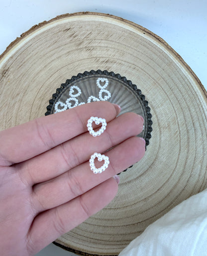 Miniatur Herzen weiß - 6er Set