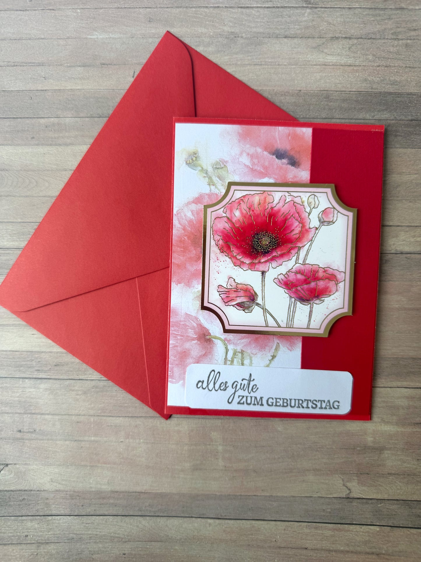Grußkarte Geburtstag Mohnblumen
