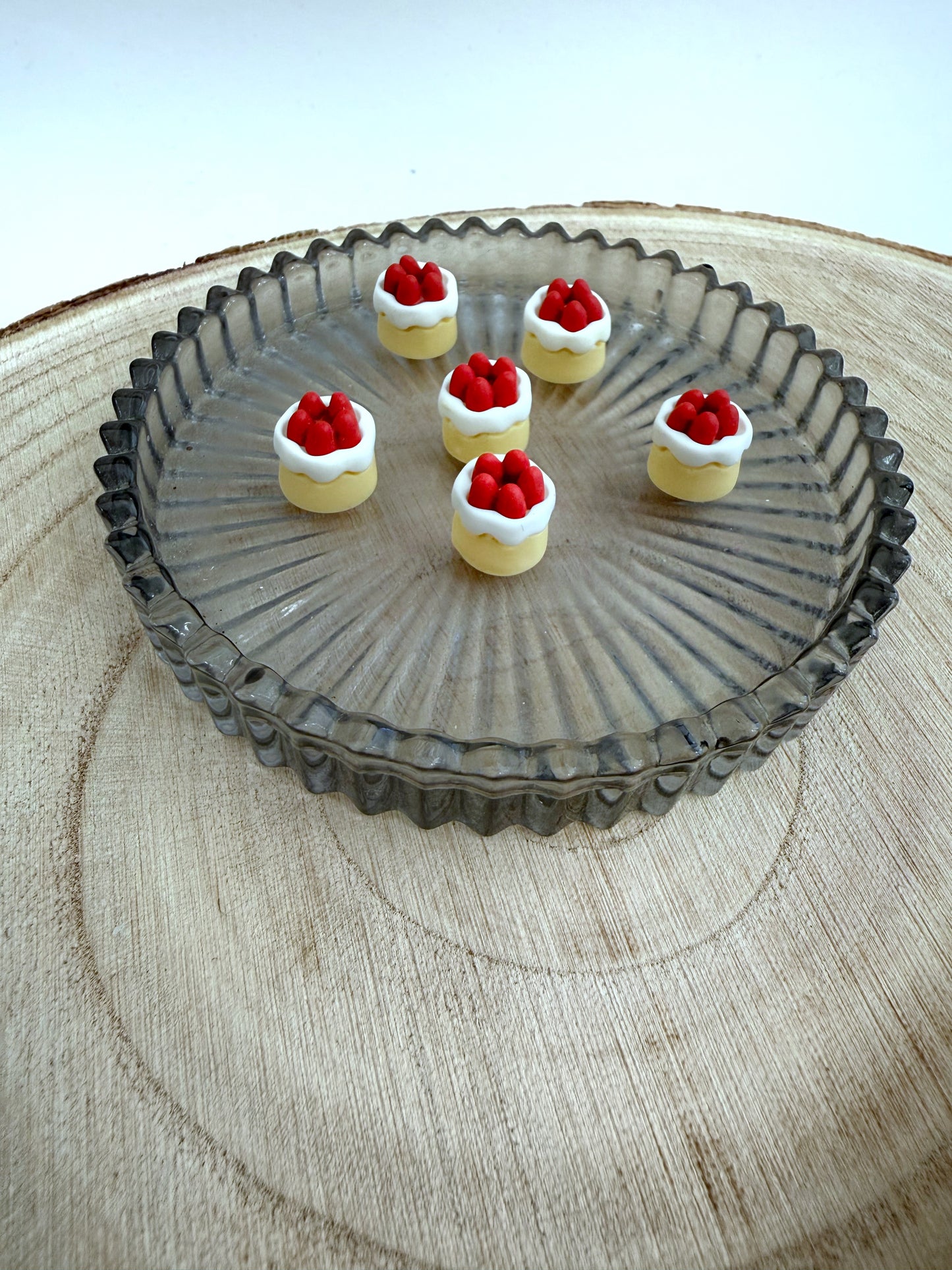 Miniatur Erdbeertörtchen - 2er Set