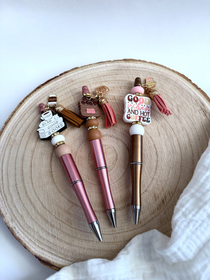 Kugelschreiber Kaffee mit Charm und Quaste - verschiedene Varianten