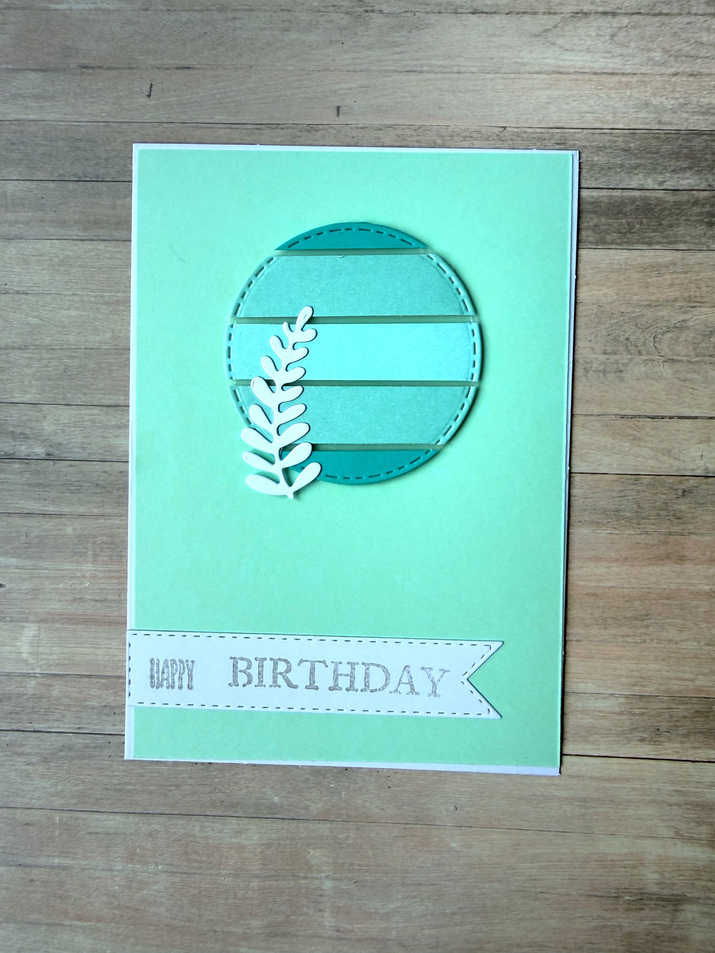 Grußkarte Geburtstag - türkis mit Zweig