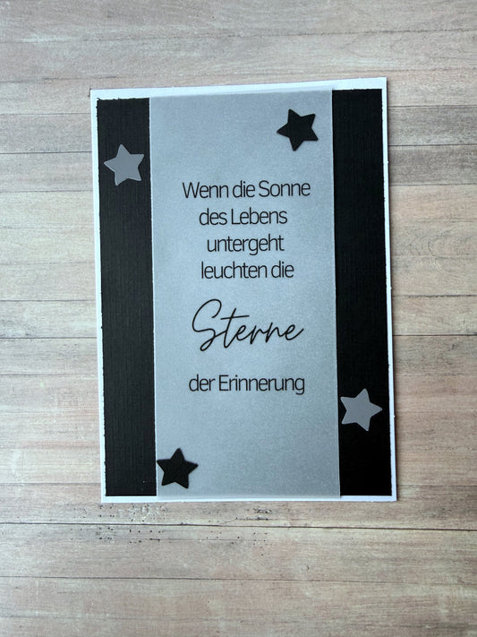 Beileidskarte Karte, Trauer - Sterne