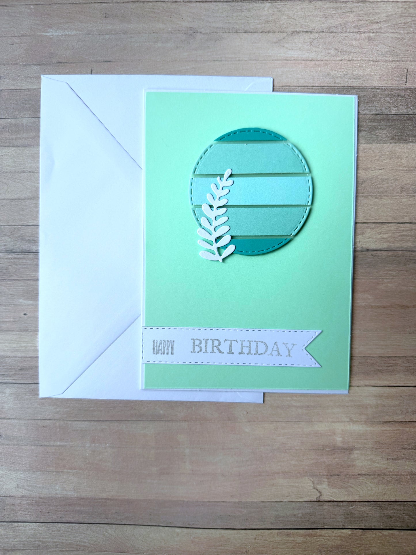 Grußkarte Geburtstag - türkis mit Zweig