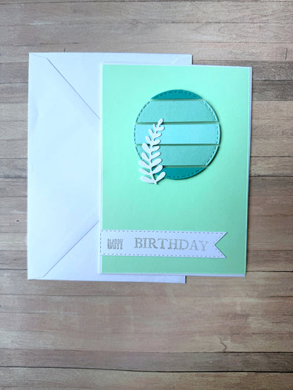 Grußkarte Geburtstag - türkis mit Zweig