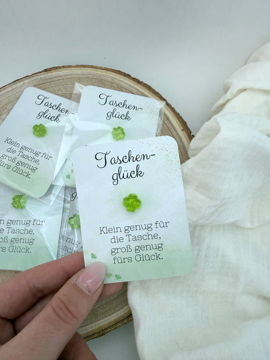 Taschenglücksbringer Kleeblatt, kleine Freude, Taschenglück to go