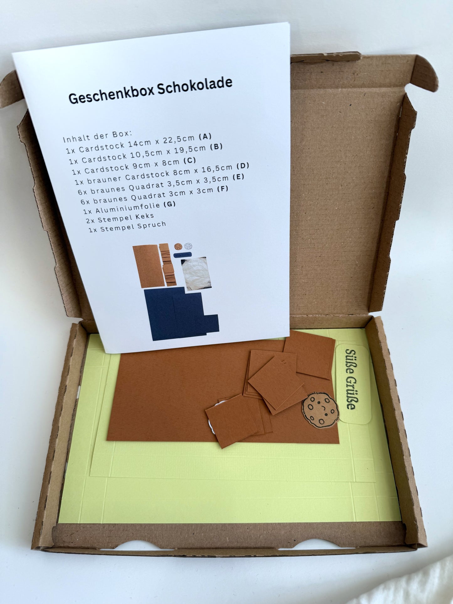 DIY Bastelset Geschenkbox Schokolade - verschiedene Farben