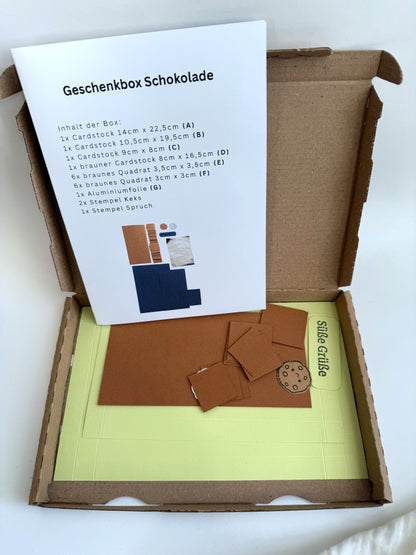 DIY Bastelset Geschenkbox Schokolade - verschiedene Farben