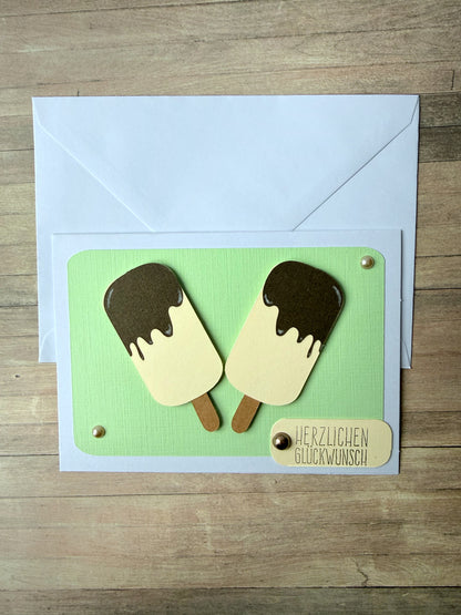 Grußkarte Geburtstag - Eis am Stiel