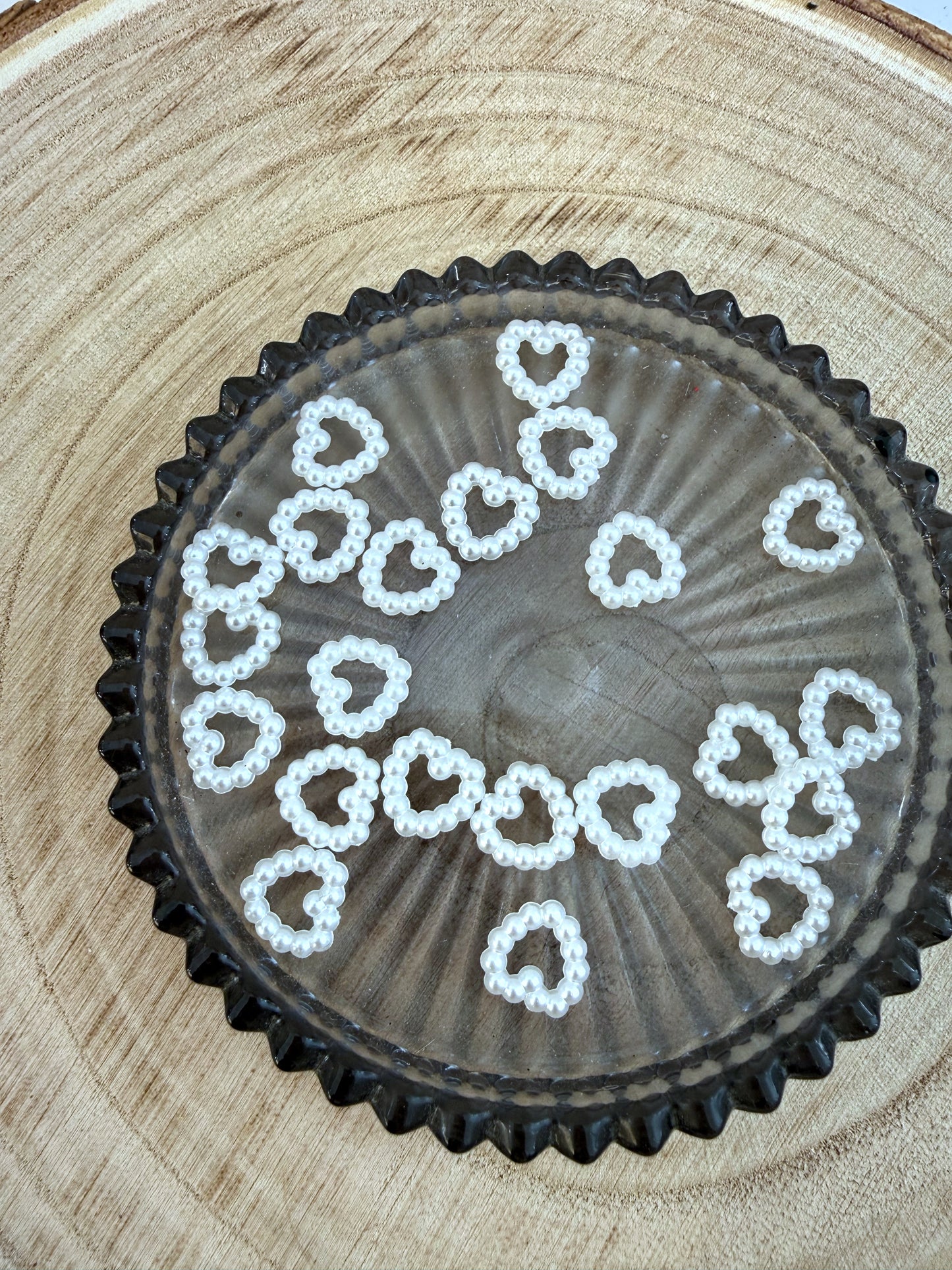 Miniatur Herzen weiß - 6er Set