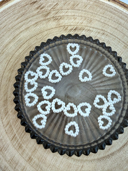 Miniatur Herzen weiß - 6er Set