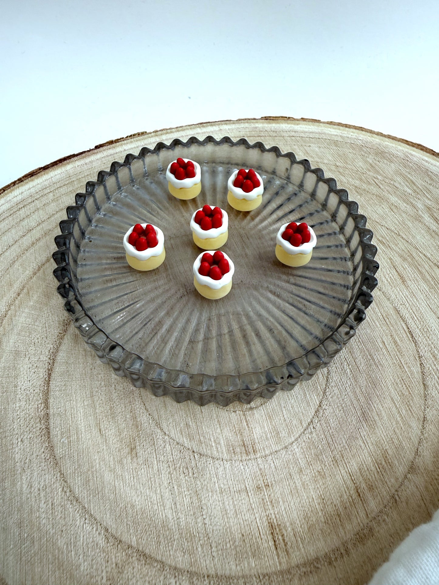 Miniatur Erdbeertörtchen - 2er Set