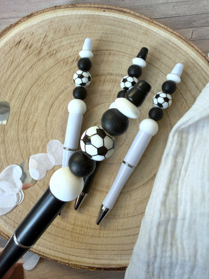 Kugelschreiber Fußball weiß/schwarz