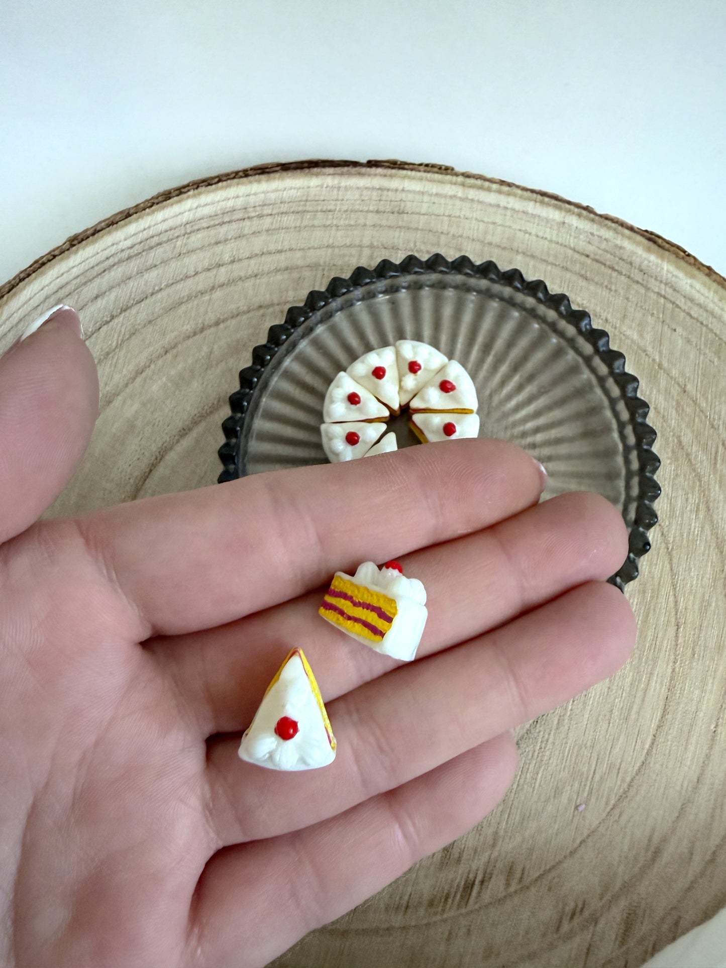 Miniatur Kuchenstück, Tortenstück - 2er Set