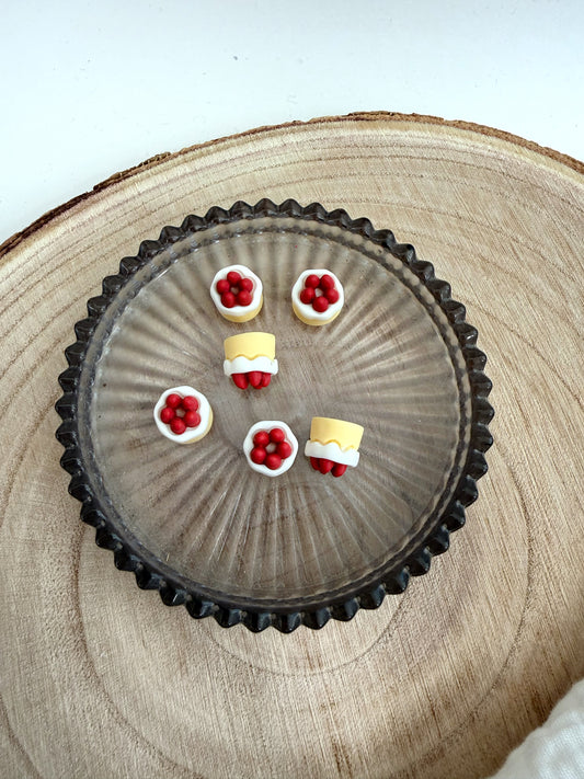 Miniatur Erdbeertörtchen - 2er Set