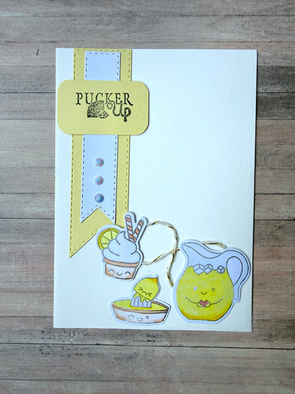 Grußkarte - Zitronenlimonade beige