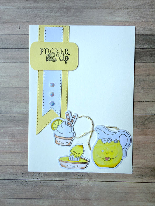 Grußkarte - Zitronenlimonade beige