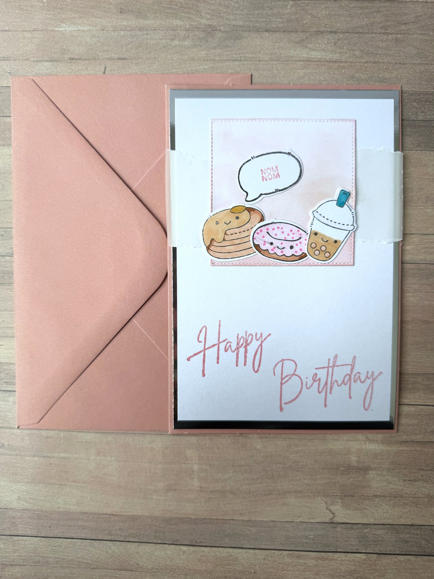 Grußkarte Geburtstag - Süßigkeiten rosa