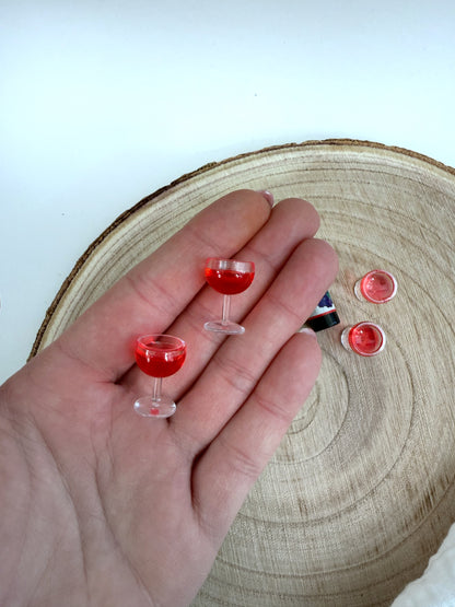 Miniatur Weinflasche mit Gläsern - 3er Set