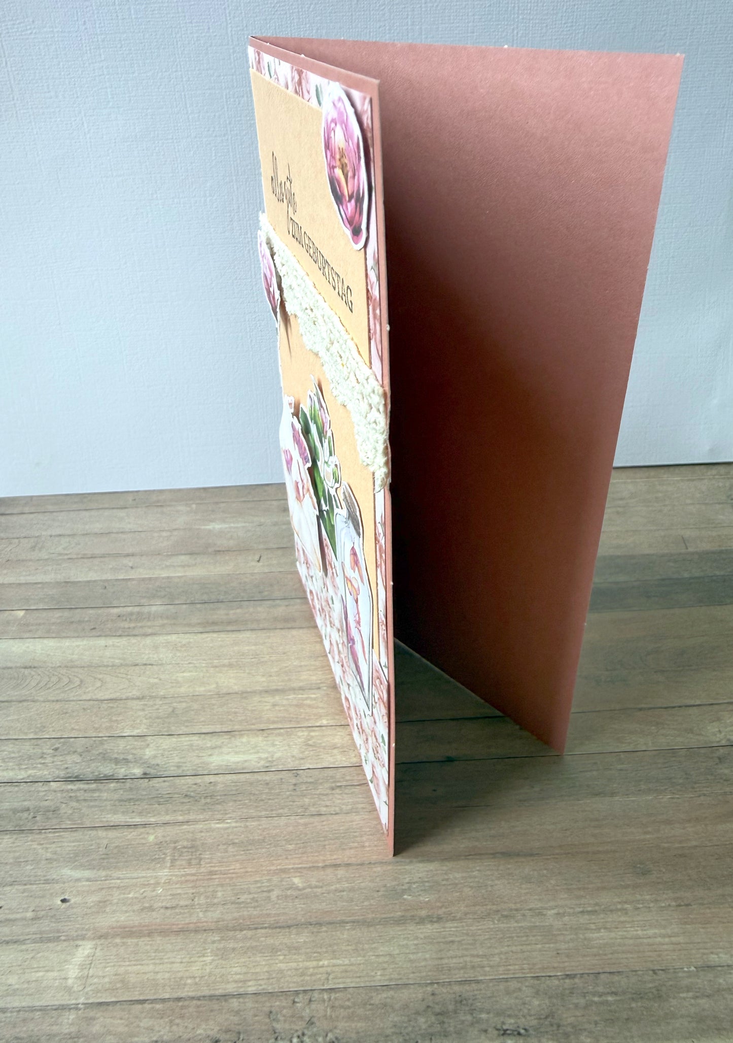 Geburtstagskarte mit Blumen & Schmetterlinge