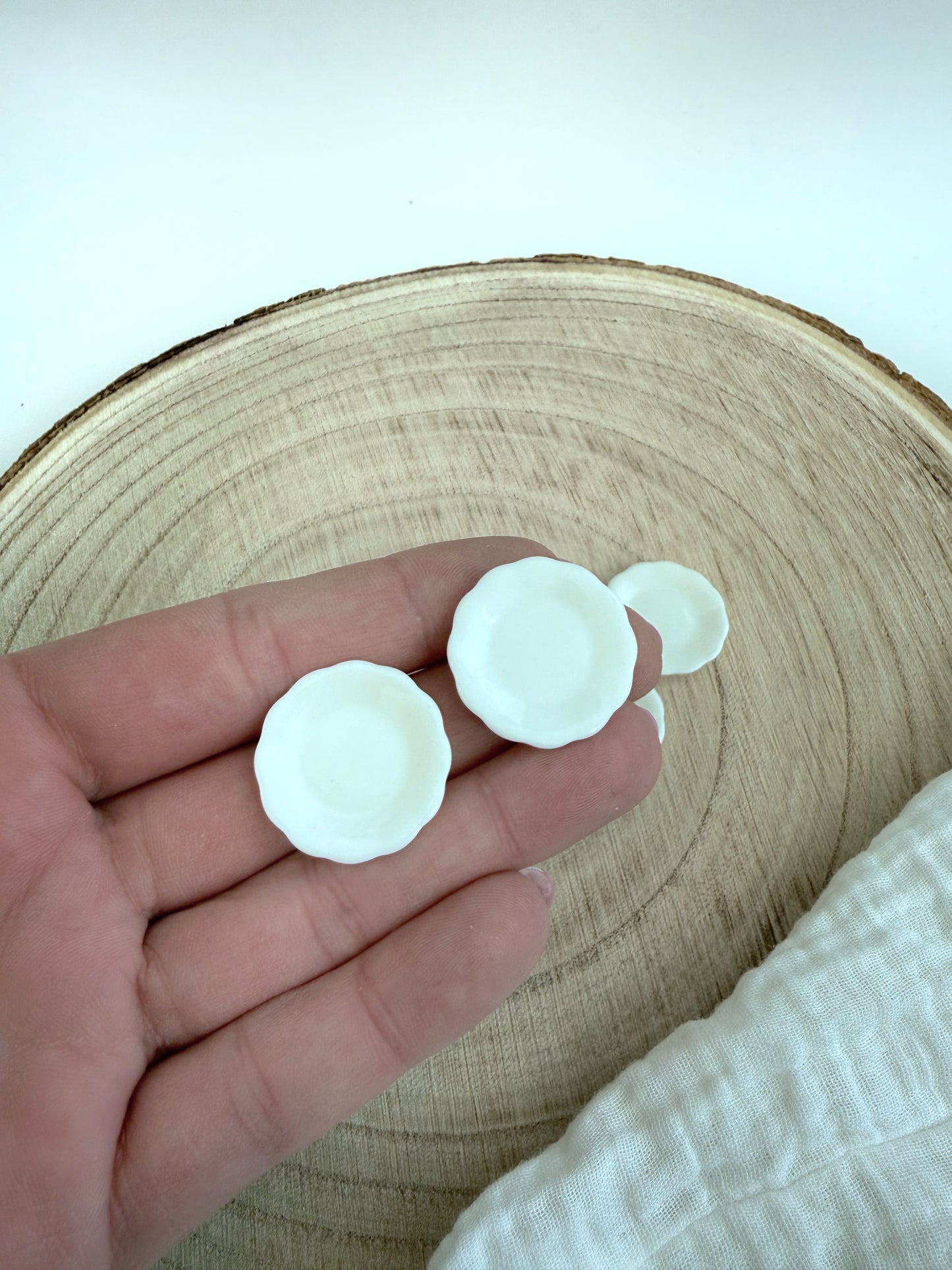 Miniatur Teller - 2er Set weiß