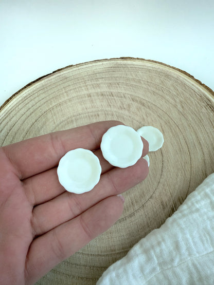 Miniatur Teller - 2er Set weiß