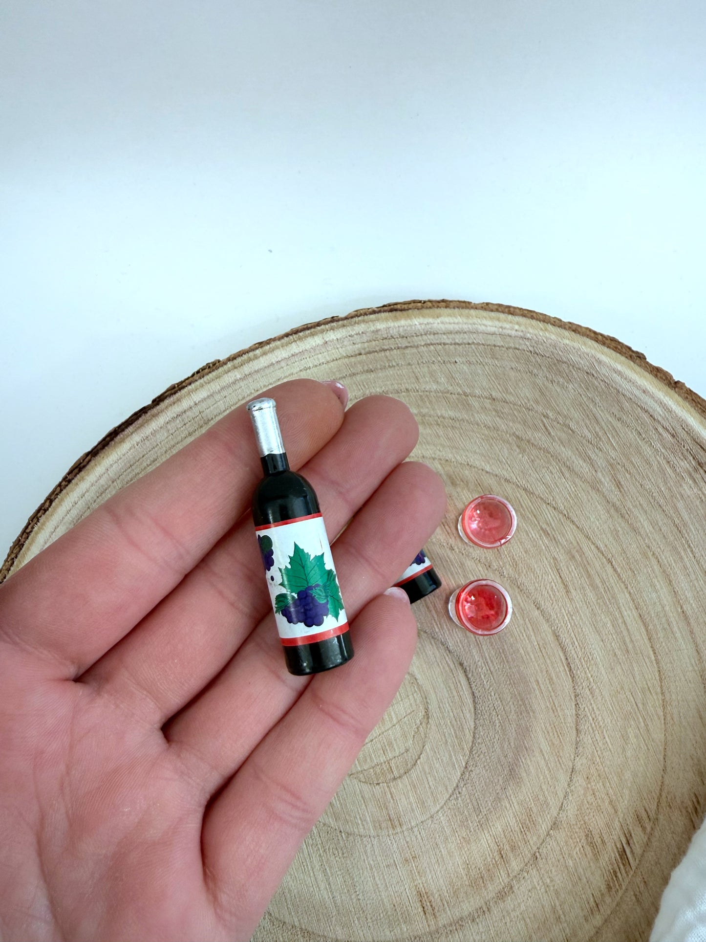 Miniatur Weinflasche mit Gläsern - 3er Set