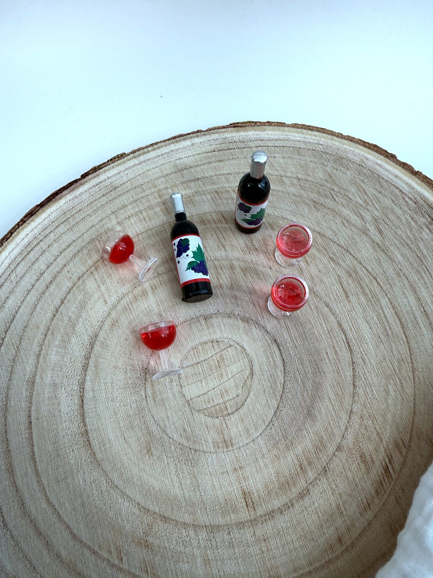 Miniatur Weinflasche mit Gläsern - 3er Set