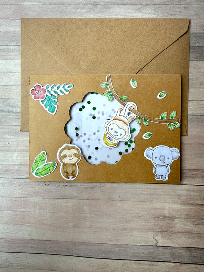 Shakerkarte Kindergeburtstag Dschungel -
