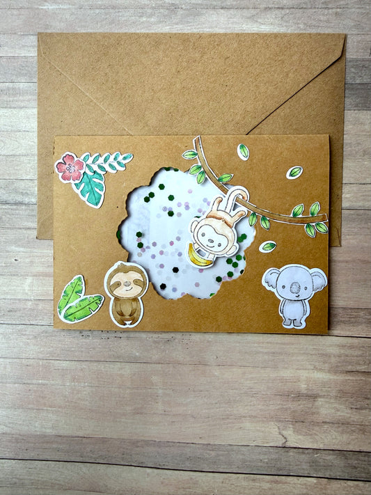 Shakerkarte Kindergeburtstag Dschungel -