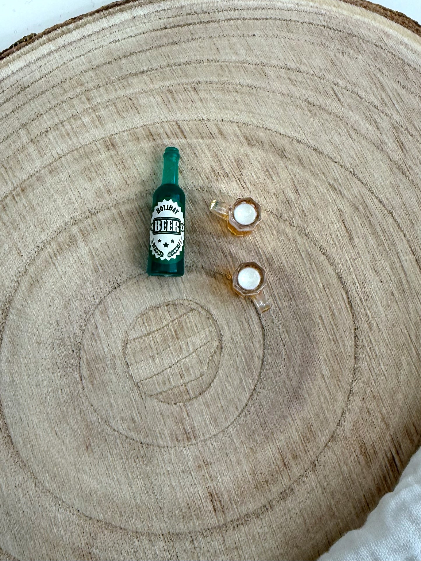 Miniatur Bierflasche mit Biergläsern - 3er Set